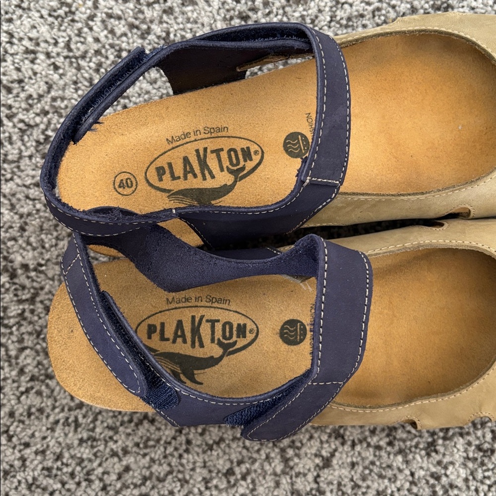 NWT Plakton Closed Toe Sandal - Amy Olive/Blue (Size Women’s US 9/EU 40) - Picture 6 of 9